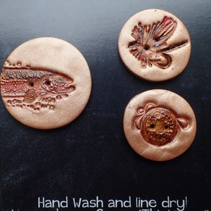 Unique Handmade Fly Fishing Polymer Clay Button Sets/Embellishments: Trout, reel, & fishing fly designs