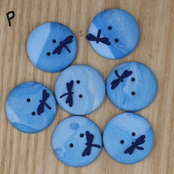 Unique Handmade Dragonfly Buttons and Embellishments: Lotus Flower, Waterlily, Nature; in blue, gold, silver, brown, maroon, teal, pink, etc