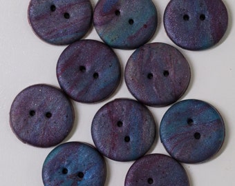 Handmade Polymer Clay Button Sets: 3/4" Marbled & Plain