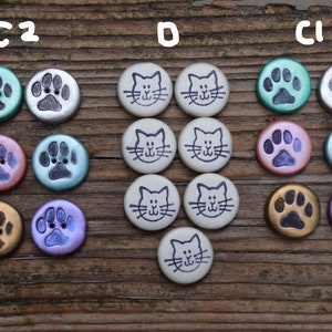 Pawprint for Dog and Cat Polymer Clay Buttons image 2