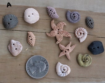 Beach Polymer Clay Embellishments: Mini Shells, Starfish, Sand Dollars for Cross Stitch, Quilted Wall Hangings, Embroidery, Scrapbooking