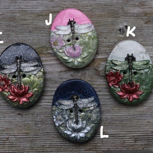 Handmade Dragonfly Button: Lotus Flower Embellishment