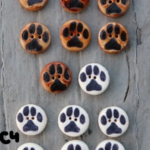 Pawprint for Dog and Cat Polymer Clay Buttons image 3