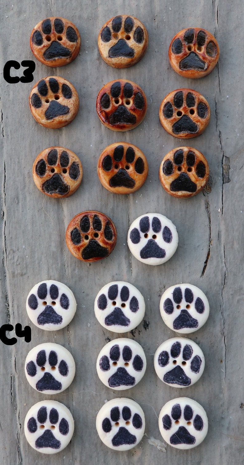 Pawprint for Dog and Cat Polymer Clay Buttons image 3
