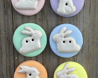 Handmade Polymer Clay Buttons: Rabbits, Ducks, Elephants, Bears, Dinosaurs
