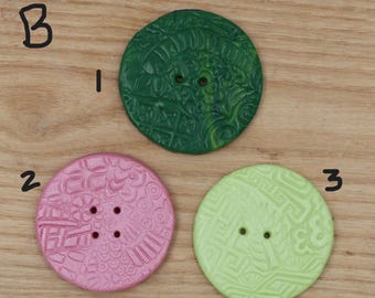 Handmade Textured & Swirled Polymer Clay Buttons