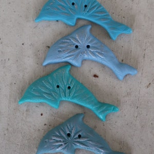Dolphin Embellishment Buttons,unique handmade ocean theme buttons made of polymer clay