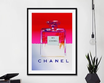 Framed Canvas Art (Champagne) - Chanel Champagne by Brenda Bush ( Fashion > Hair & Beauty > Perfume Bottles art) - 26x18 in
