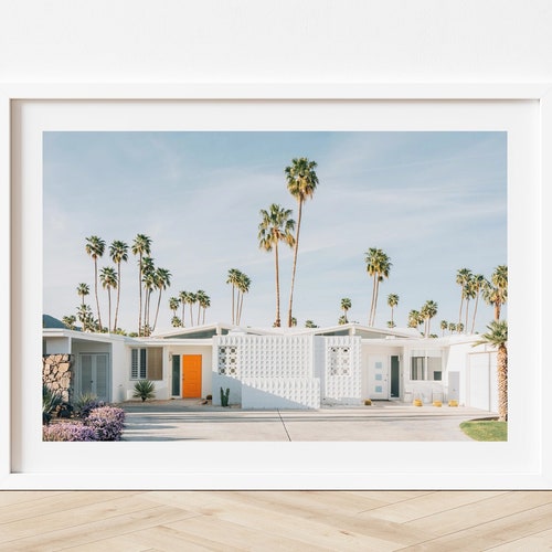Palm Springs Art Print Skyline Palm Srings Retro Wall Decor Etsy