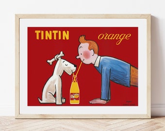 Tintin Orange Soda Vintage Poster by Ray Savignac