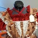 Red Lolita Fashion Peasant Style Blouse With Neck Cross Ties