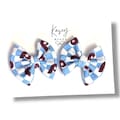 PHILLIES INSPIRED PIGGIES Baby Blue| Philadelphia Phillies Throwback Inspired  Print | Infant/Toddler/Girl's Hair Bows