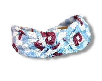 GLITTER THROWBACK BLUE Phillies Inspired- Baseball Headbands Philadelphia Sports