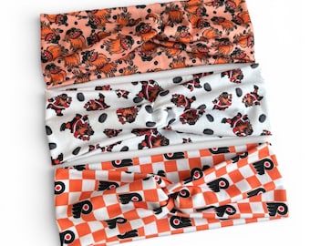 FLYERS INSPIRED Soft Headbands | Flat or Twisted Hockey Inspired Prints | Multiple Prints Available