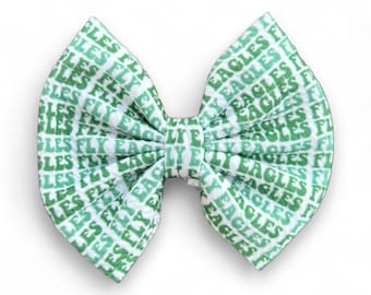 Philadelphia Football Hair Bow | Fly Eagles Bow | White Football Hair Clip | Philly Game Day Accessory | Eagles Gift | Multiple Styles