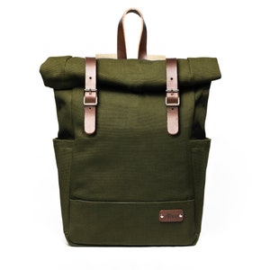 Backpack / Rucksack / Roll Top Backpack / Canvas Backpack / Canvas Rucksack / Bike bag / Bicycle bag / Rolltop Backpack