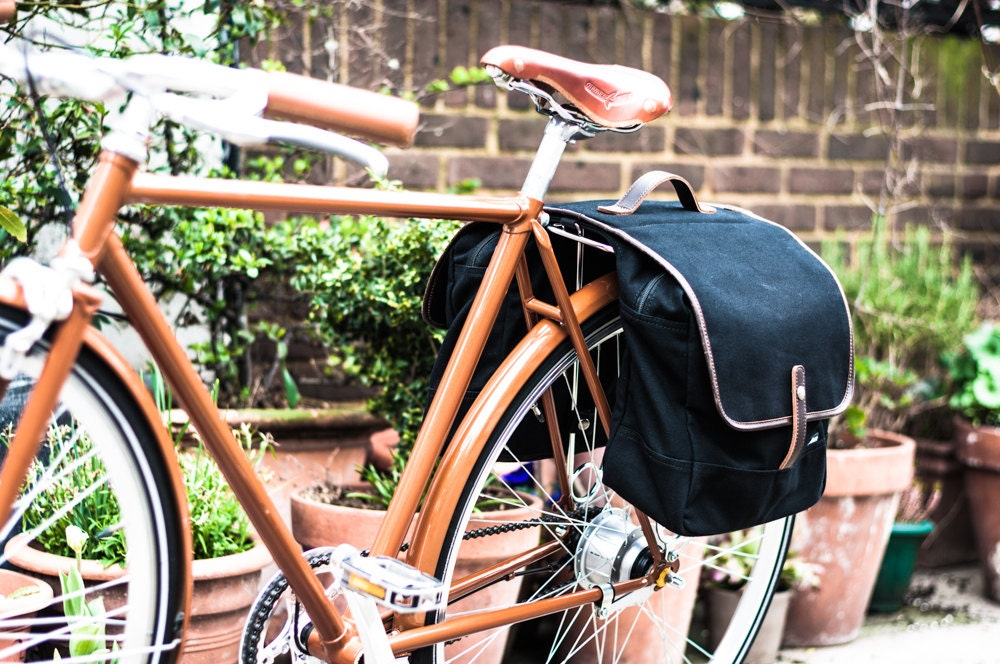 Canvas Double Bicycle Pannier / Bike Pannier / Bicycle Bag / Etsy