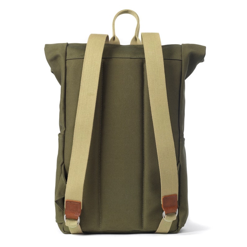 Roll Top Backpack / Canvas Backpack / Canvas Rucksack / Bike Etsy