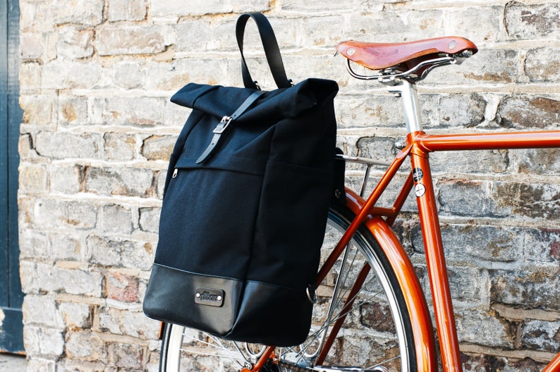 Roll Top Pannier Backpack / Backpack Pannier / Cycle Bag / Etsy UK