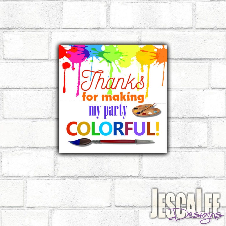Paint Labels Paint Tags Party Favors Paint Stickers INSTANT | Etsy