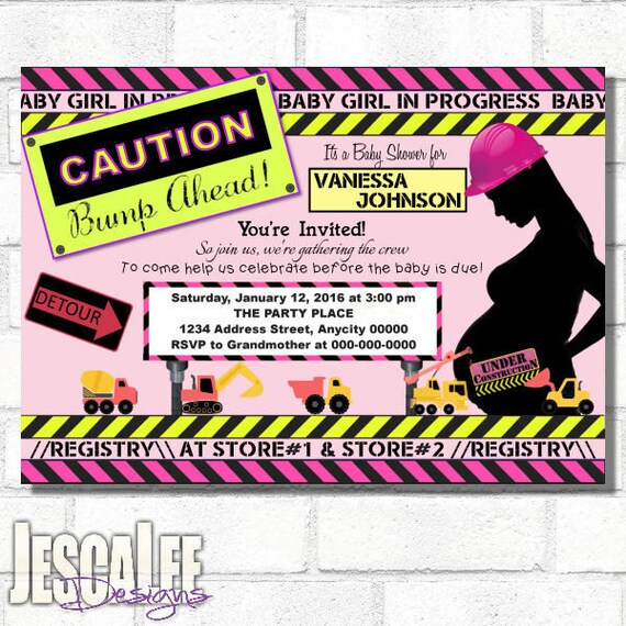 Construction Baby Shower Invitation Dumptruck Party Invite Printable Under Bulldozer