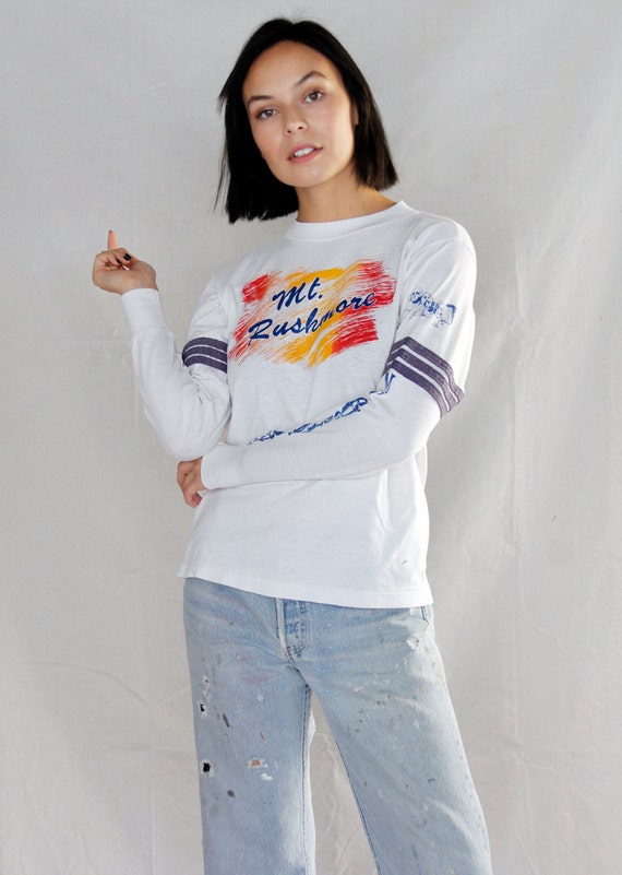 Vintage 1970's Mt Rushmore Souvenir Long Sleeve Gr