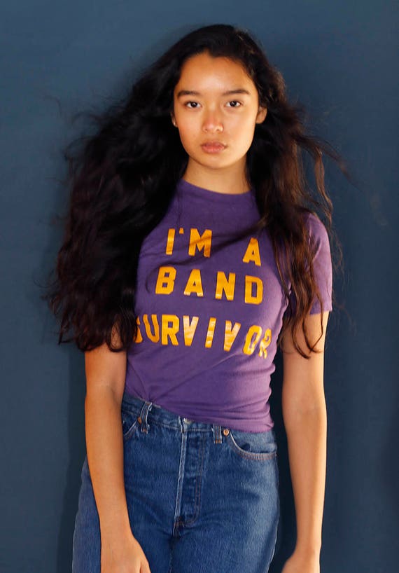 Vintage 80's I'm a Band Survivor Block Letter Pur