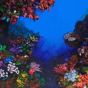 Coral Reef Acrylic Giclee/ Ocean Print/ Sea/ Underwater Wall Art- Wall Decor- Beach Decor- Beach Painting- 10 x 16 - 30 x 48 Print- Coastal