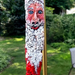 Lg Driftwood Santa- Hand Painted- 22&quot; Long- Nature Art Ornaments- Christmas Decor