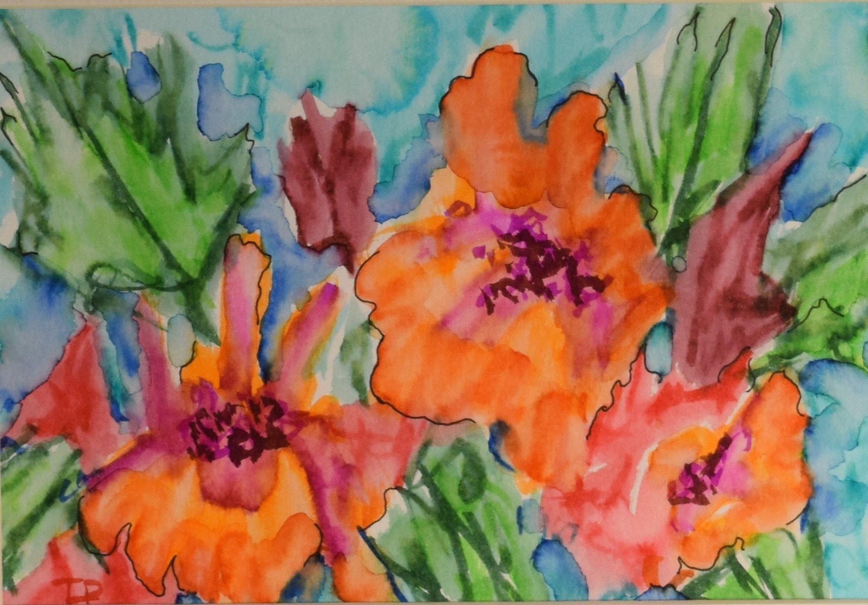 Tropical Flower Watercolor Painting-framed Original/ prints Available ...