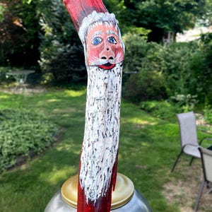 Lg Driftwood Santa- Hand Painted- 22&quot; Long- Nature Art Ornaments- Christmas Decor
