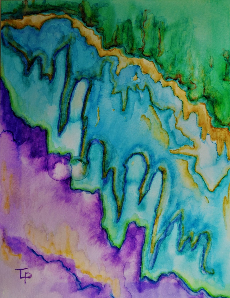 Abstract Watercolor Wall Art Framed Original/prints Available/gem Wall