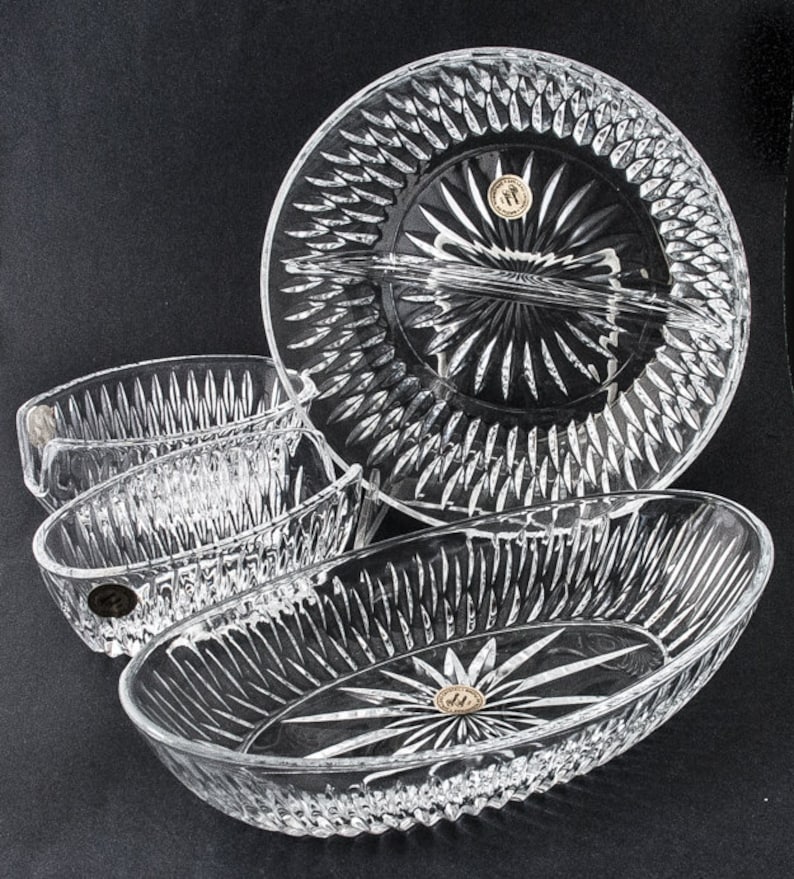 Crystal Relish Dishes Crystal Utensil Holders Princess House Etsy
