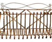Antique Window Box Iron Classic French Province Design Turned Metal 28" Cottage Decor Floor or Wall Planter Potted Plant Holder