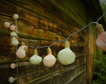 HANDMADE String lights, Lights garland, Flower lights garland, Wedding lights, Fairy lights, Bedroom lights, Magnolia decor, Roses.