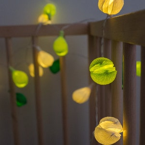 LED bulbs Flower garland, Wedding decor, Wedding lights, Lights garland, Green lights, Home decor.