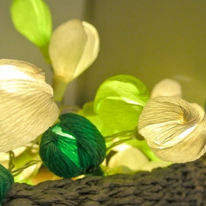Handmade String lights, Fairy Lights, 20 LED bulbs Flower garland, Wedding lights, Home decor, string lights.