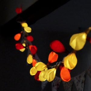 20 bombillas LED guirnalda de flores, decoración de la boda, luces de boda, guirnalda de luces, luces rojas, decoración del hogar.