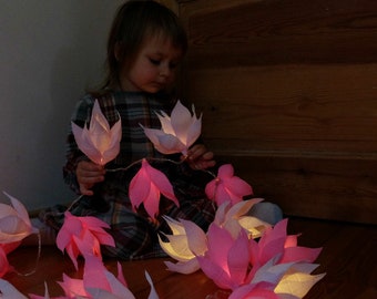 Luces de cuerda, guirnalda de luces, Luces de batería, Guirnalda, Luces de boda, Luces de cuerda, Luces de flores, Luces de hadas, Luces de hogar