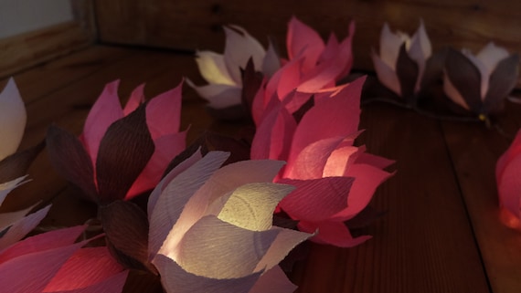 Große Blume Lichterkette Licht Girlande Batterie Leuchtet Blumen Hochzeit Blumenstrauß Lichterkette Lichter Violett Und Rosa Blumen