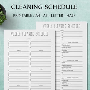 Printable Cleaning Schedule: Room-by-Room Checklist (Digital Download)