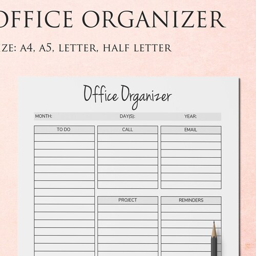 Office Organizer Printable Planner Pages Planner Organizer Etsy