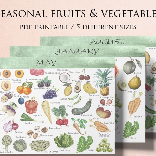 Seasonal Fruits and Vegetables, Seasonal Produce Calendar, Seasonal Food USA, Growing Seasons