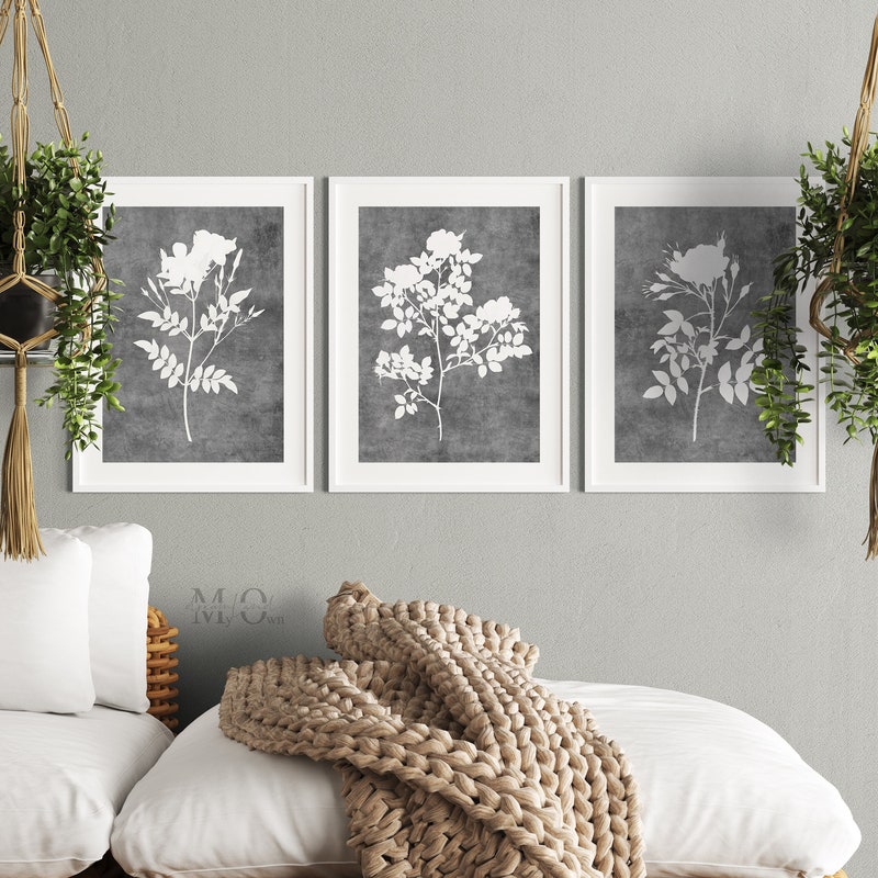 Grey White Wall Art - Etsy