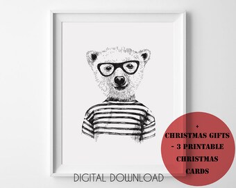 Black and white kids art | Etsy