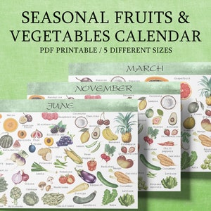 Kalender seizoensproducten, seizoenskalender groenten en fruit, seizoensproducten VS, groeiseizoenen, eten in het seizoen