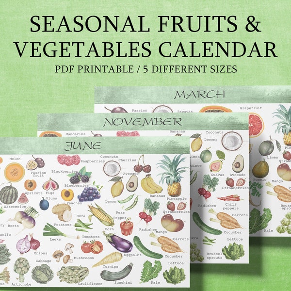 Seasonal Fruits and Vegetables, Seasonal Produce Calendar, Seasonal Food USA, Growing Seasons