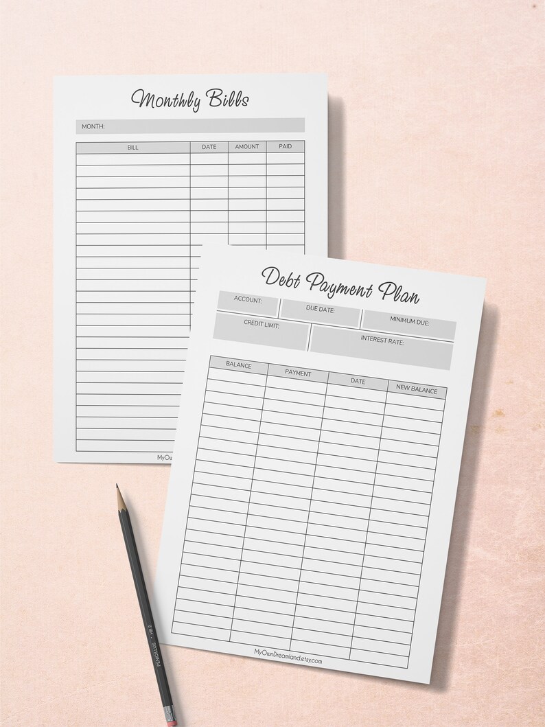 Finance Planner Printable Template Monthly Printable Budget - Etsy