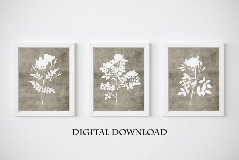 Rustic Printable Wall Art Modern Rustic Wall Decor Flower | Etsy