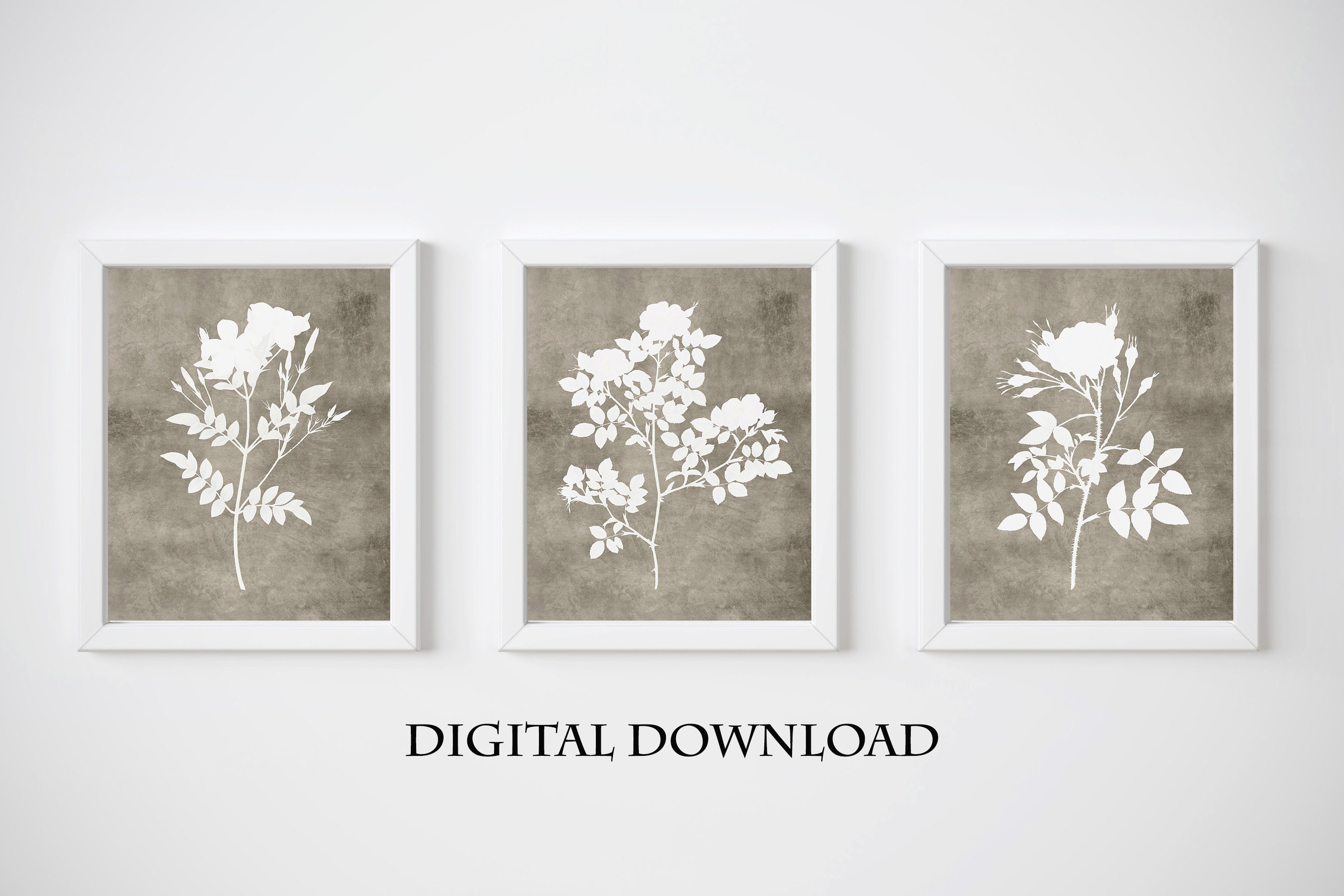 Rustic Printable Wall Art Modern Rustic Wall Decor Flower | Etsy